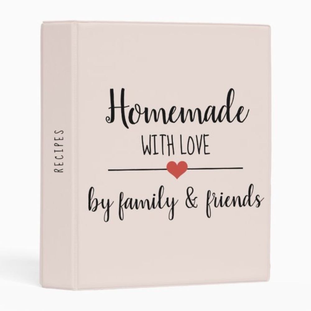 Avery Cream Recipe Binder with Heart Design